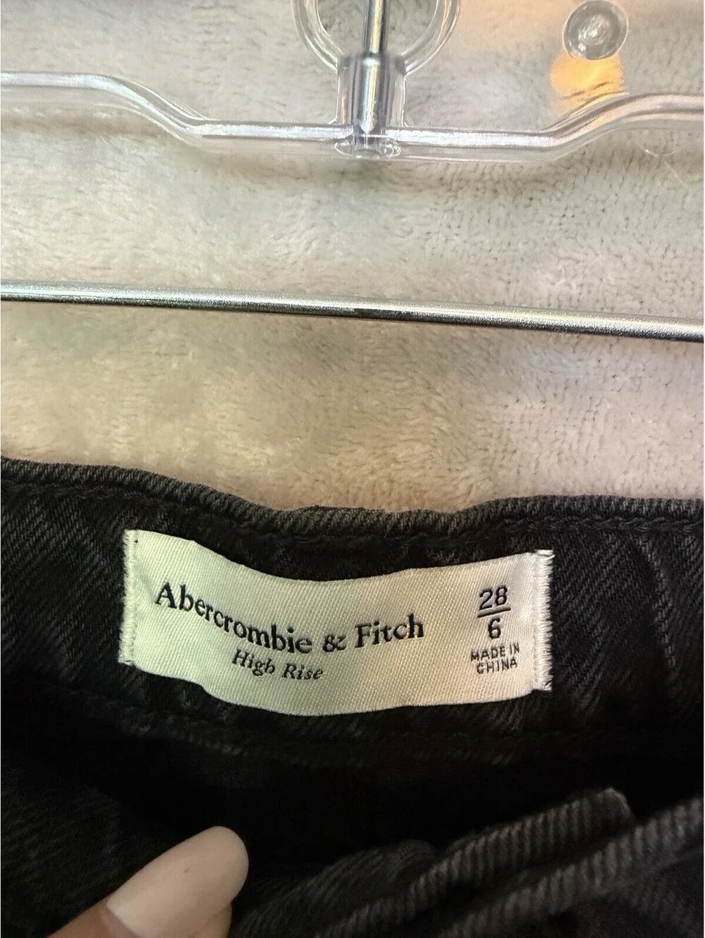 Abercrombie & Fitch Black Denim Mini Skirt High Rise Size 6/28